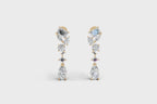 Modern Luxury Mixed-Cut Drop Lab Grown Diamond Earrings in White or Rose or Gold