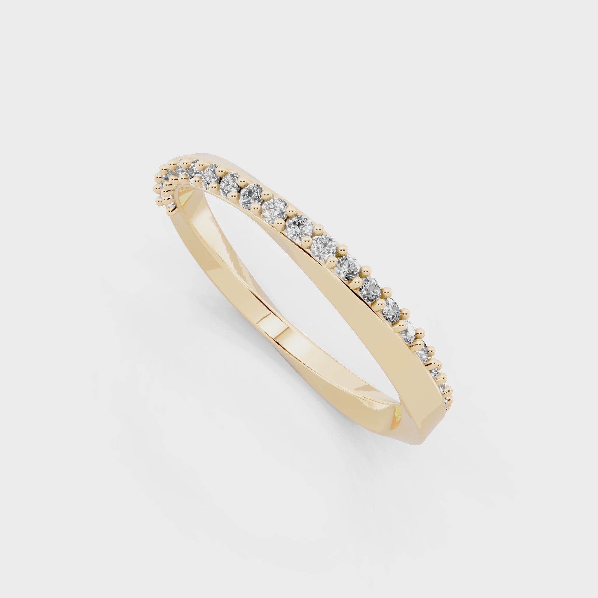 Luxury Sculpted Lab Grown Diamond Band Ring
