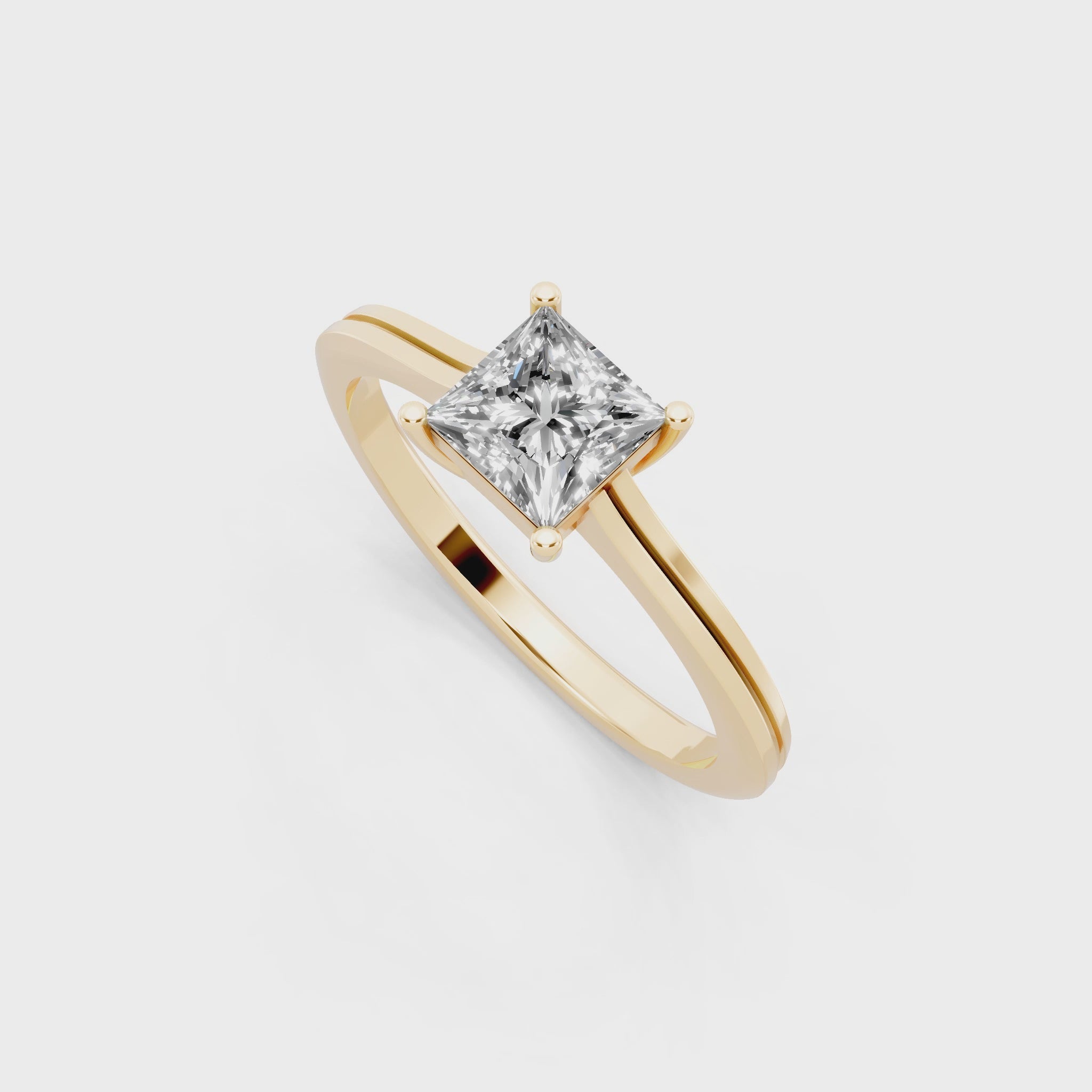Minimalist Princess-Cut Lab Grown Diamond Statement Ring for Her