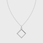 Seralune Pave Diamond Frame Pendant Necklace with Brilliant Lab Grown Diamonds