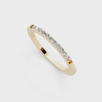 Delicate Brilliant Round Stone Lab Grown Diamond Half-Eternity Stacking Band Ring