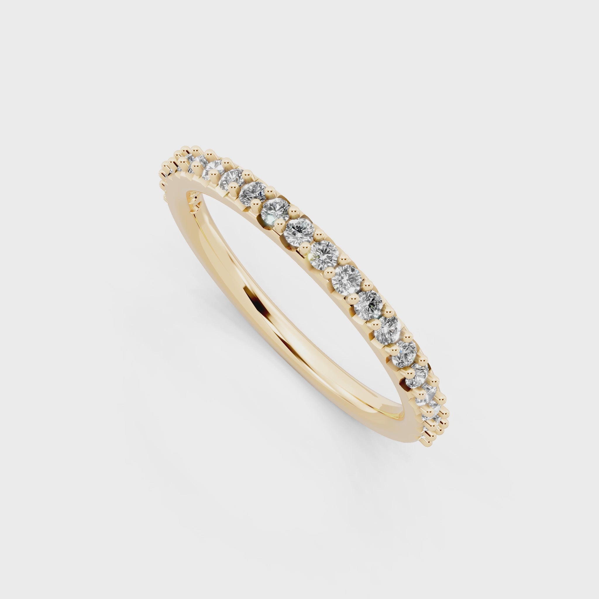Minimal Stacking Band with Round Brilliant Lab Grown Diamond