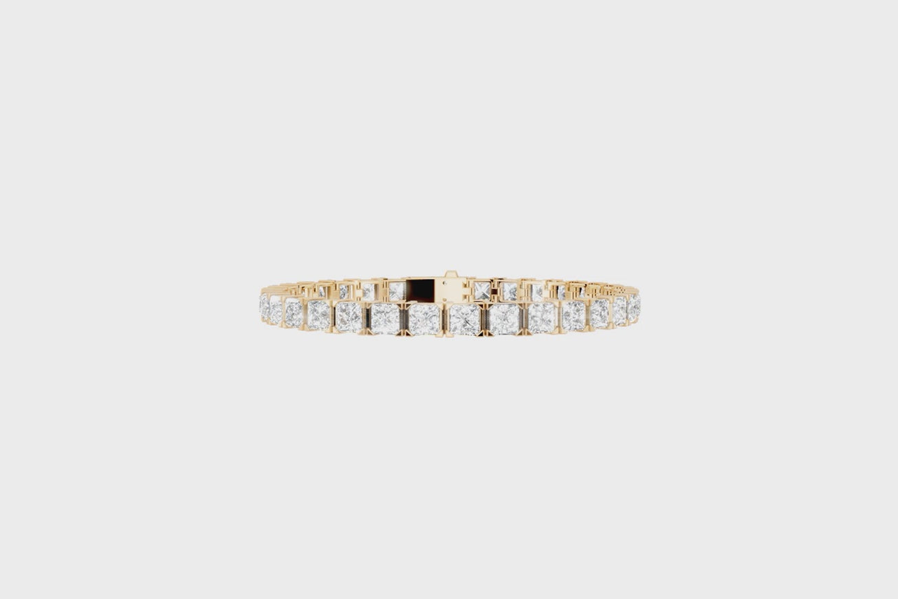 Celeste Cushion Cut Lab Grown Diamond Line Bracelet for Anniversary Gift