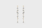 Premium Celestial Linear Cascade Lab Created Diamond Earrings with Clustered Sparkle Accents