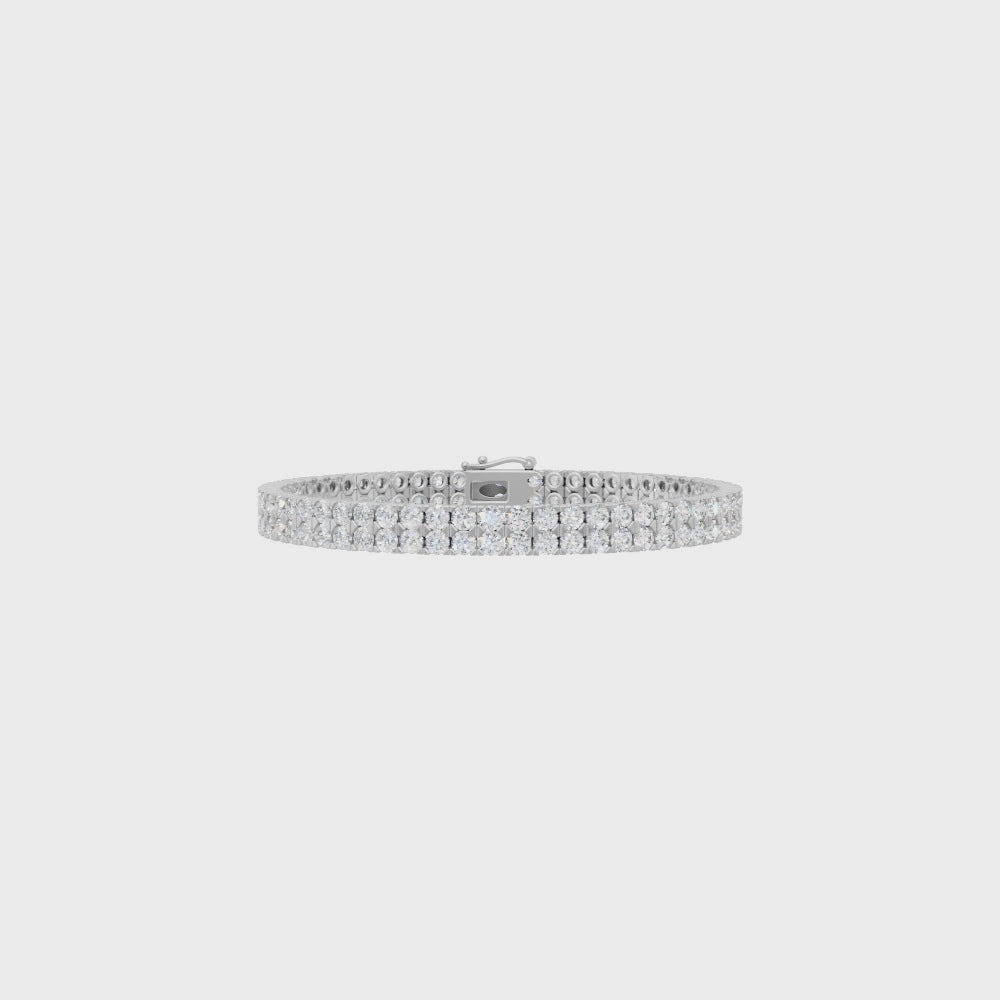 Lumiere Multi-Row Pave Tennis Bracelet with Round Brilliant Lab Grown Diamonds
