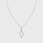 Elegant Geometric Pave Pendant Necklace in 10 or 14 or 18K Gold Tone