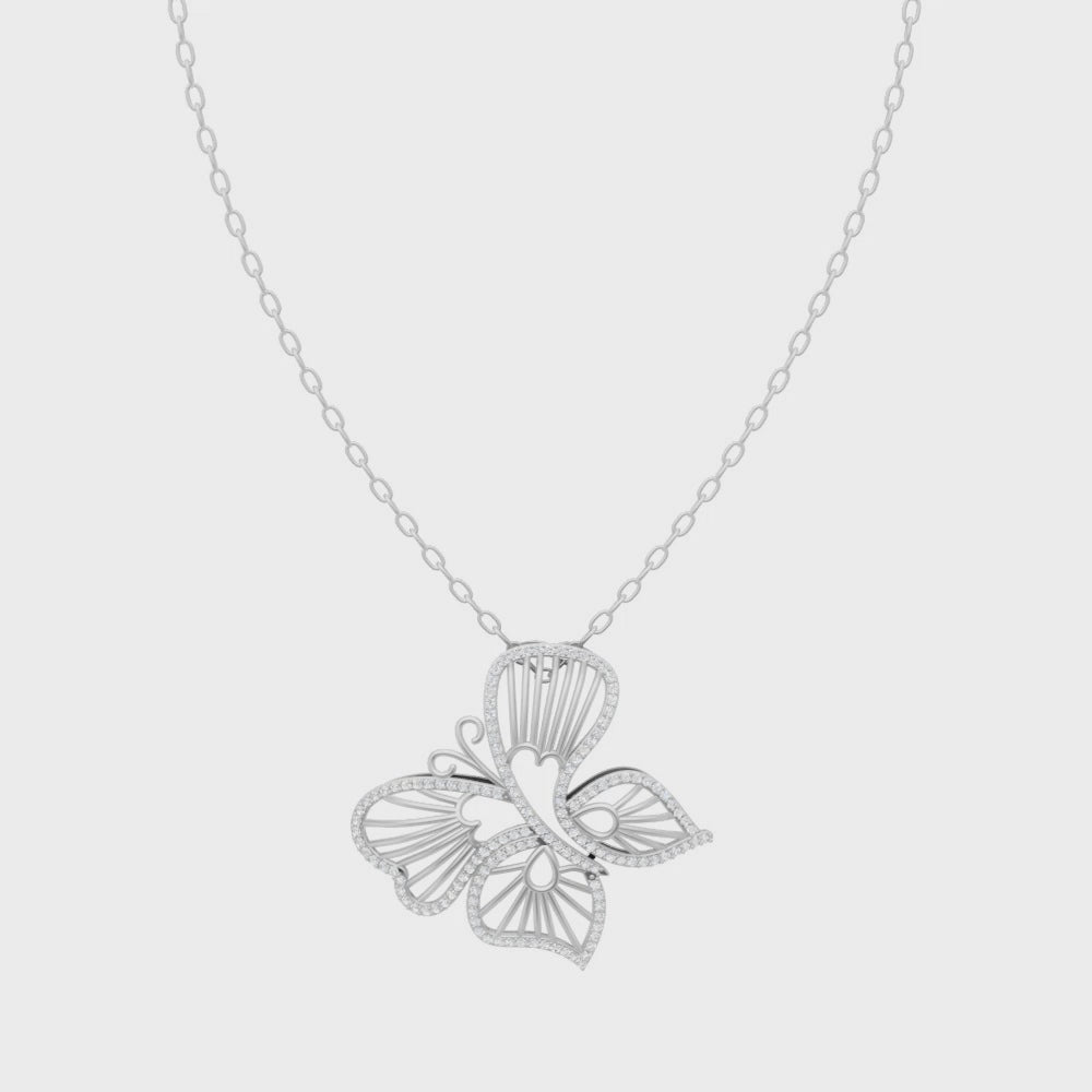 Floral LJ Valerine Fleur Motion Lab Grown Diamond Pendant in 10 or 14 or 18K Gold