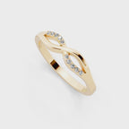 Elegant Interlace Brilliant Lab Grown Diamond Statement Ring in White, Yellow & Rose Gold Tone
