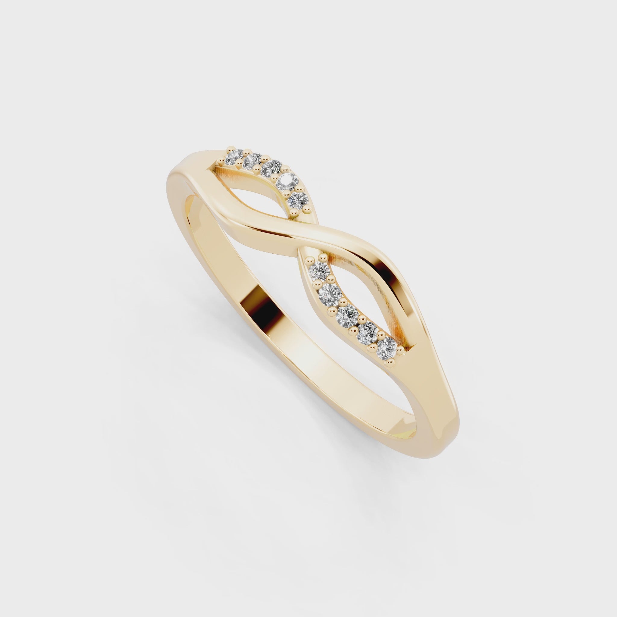 Elegant Interlace Brilliant Lab Grown Diamond Statement Ring in White, Yellow & Rose Gold Tone