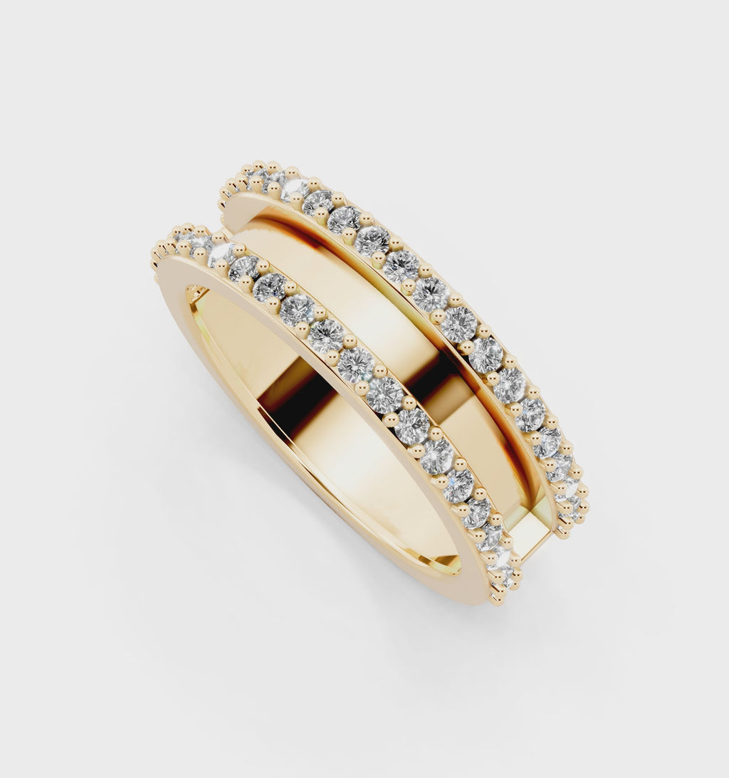 Contemporary Lab Grown Diamond Crossover Band Ring for Her