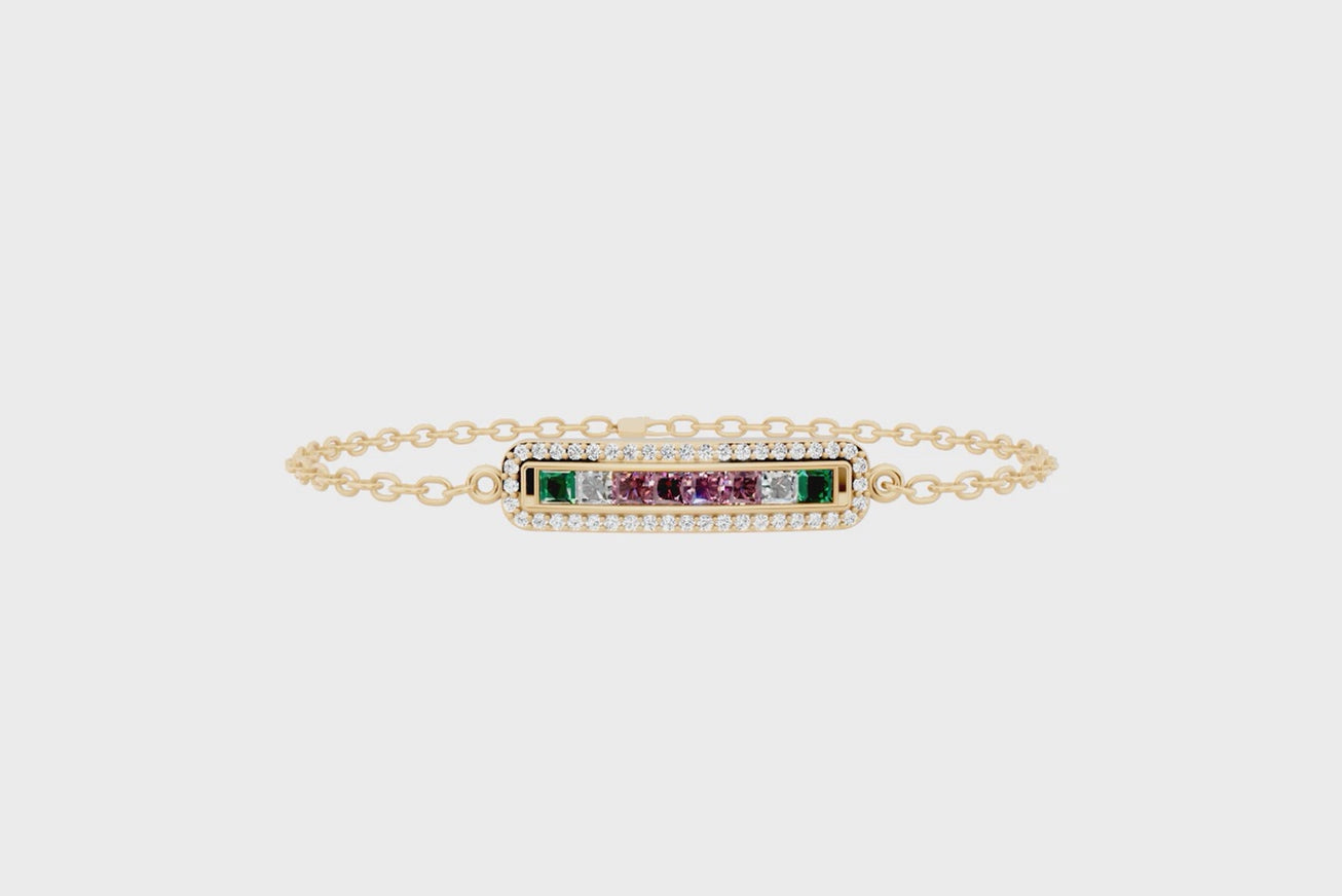 Aurora Spectrum Multi-Colour Brilliant Lab Grown Diamond Bracelet in White or Rose or Gold