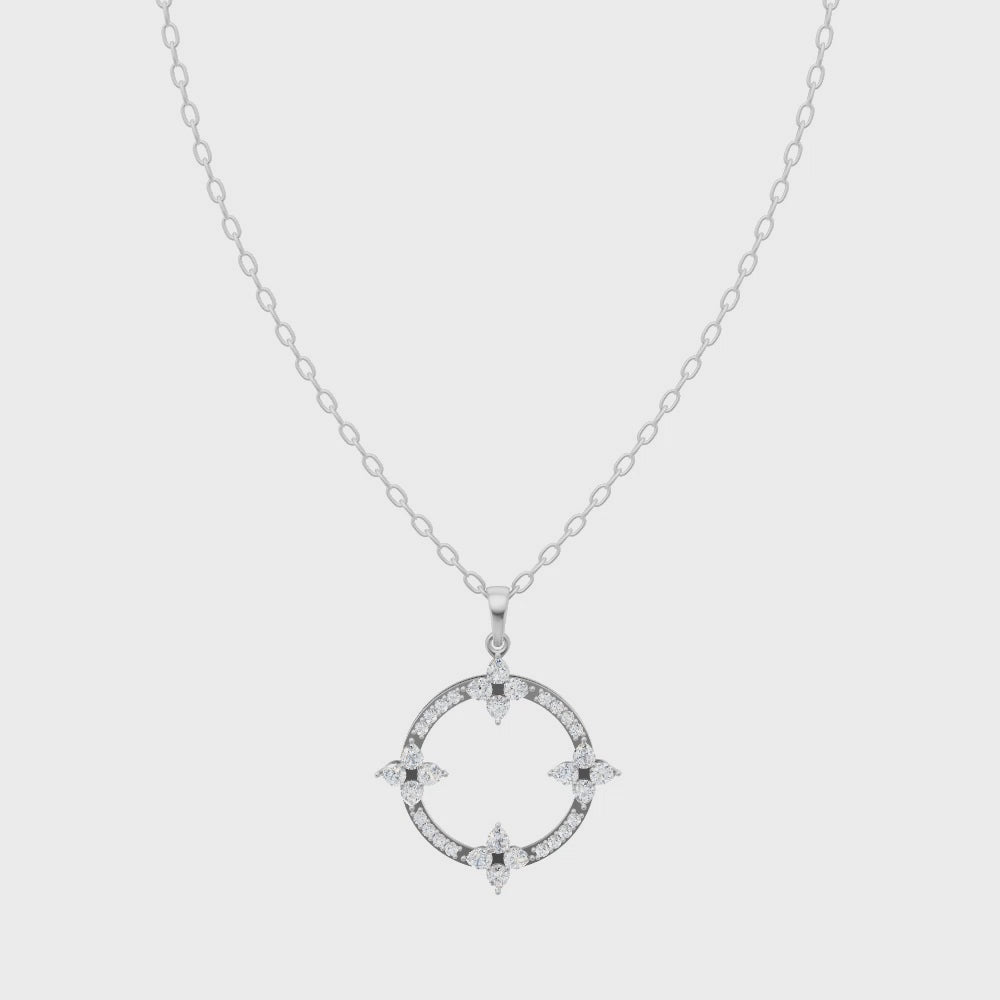 Elegant Celestial Halo Lab Grown Diamond Pendant Necklace for Her