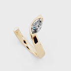Luxury Marquise Cut Ring in Gold with Contemporary Open Design