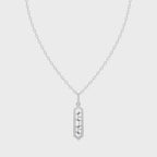 Art Deco Inspired Vertical Pendant Necklace with Mixed Shape Lab Created Stones