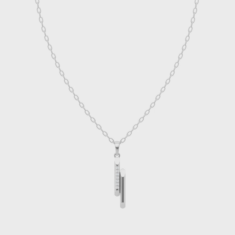 Premium Heartlink Pave Accent Pendant Necklace for Women