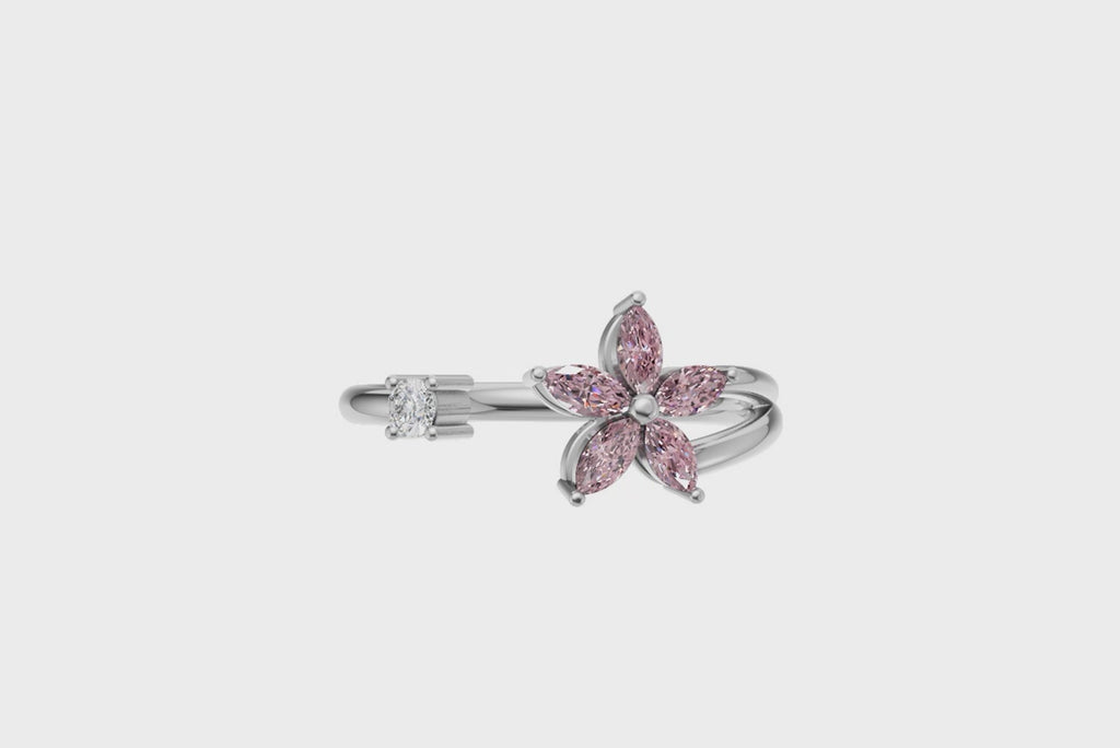 Blossom Pink Sapphire Floral Ring
