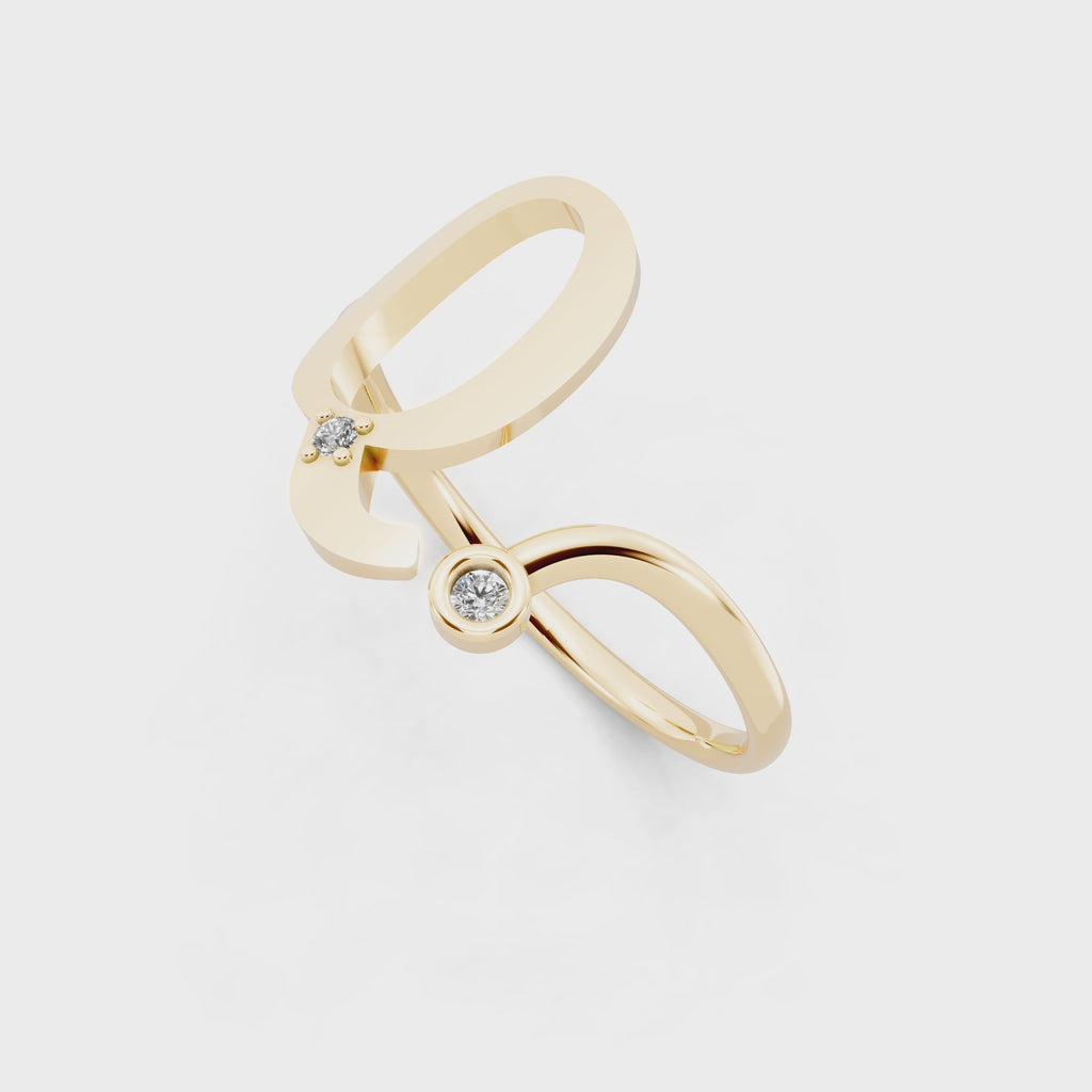 Elegant Contemporary Open Lab Created Diamond Ring with Bezel and Prong Accent Stones