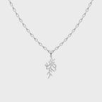 Lunaria Vine Cascade Lab Grown Diamond Pendant Necklace in White, Rose, Gold Tone