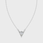 Geometric Women Pendant Necklace with Round Brilliant Cut Lab Grown Stone Accent