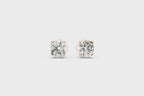 Classic Round Solitaire Lab Grown Diamond Stud Earrings for Women
