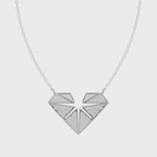 Elaris Faceted Heart Pendant Necklace in White or Rose or Gold Tone