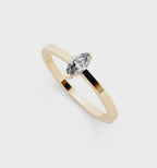 Modern Marquise Cut Lab Grown Diamond Solitaire Band Ring for Women