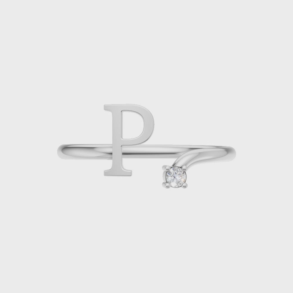 Personalized Initial Diamond Ring