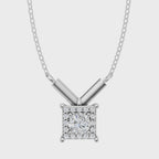 Elegant Bridal-Inspired Halo Lab Grown Diamond Pendant Necklace in 10 or 14 or 18K Gold