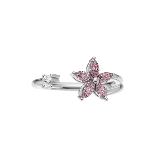 Blossom Pink Sapphire Floral Ring