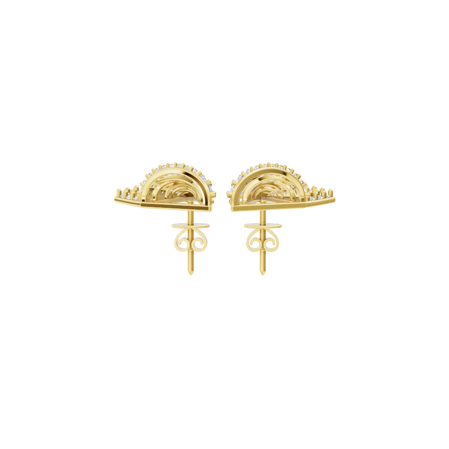 Astra Geometric Pavé Arc Earrings in White or Rose or Gold Tone with Brilliant Lab Grown Diamond