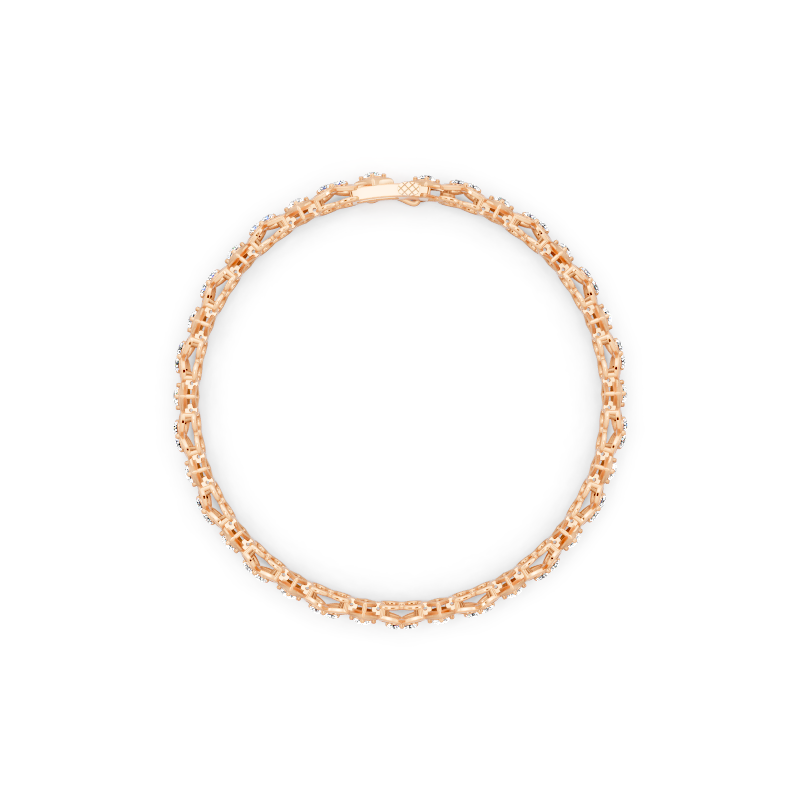 Aurelia Bow Lattice Pave Round Cut Brilliant Lab Grown Diamond Bracelet for Anniversary Gift