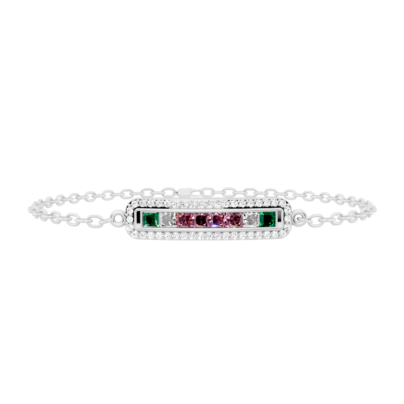 Aurora Spectrum Multi-Colour Brilliant Lab Grown Diamond Bracelet in White or Rose or Gold