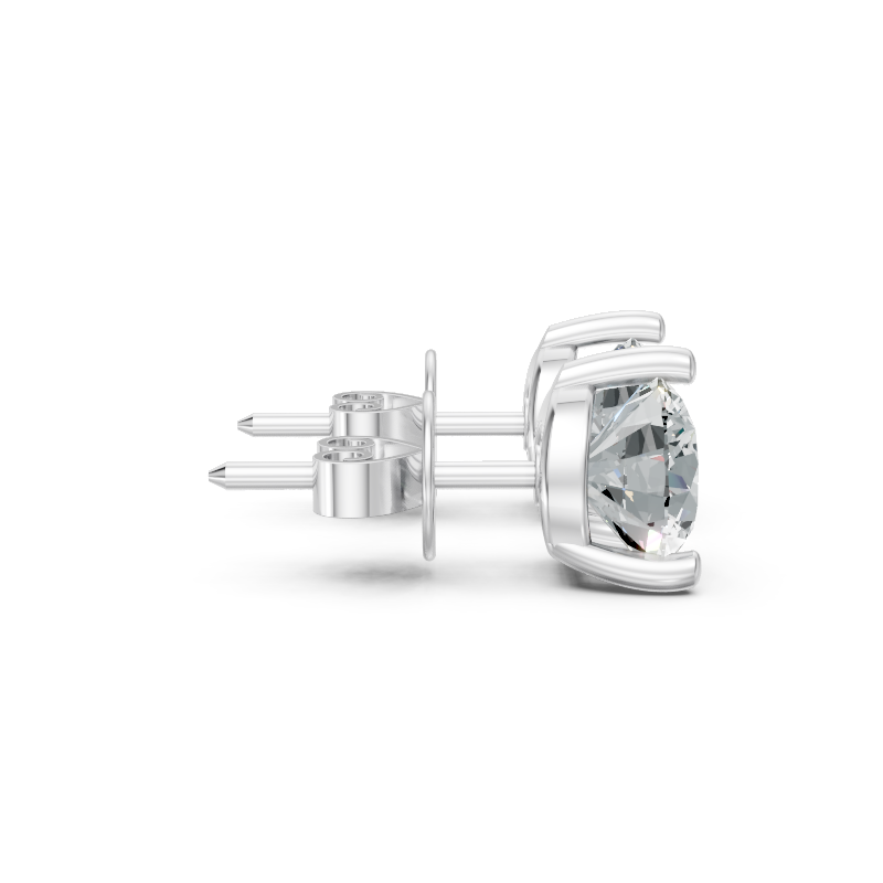 Aurielle Round Brilliant Diamond Solitaire Stud Earrings in 10 or 14 or 18K Gold