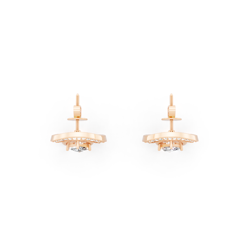Aurelia Arch Halo Stud Lab Created Diamond Earrings for Anniversary & Birthday Gifts for Her