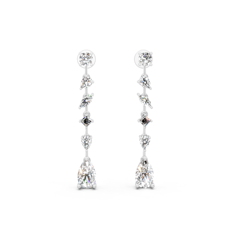 Bellara Charm Cascade Teardrop Lab Grown Diamond Earrings for Birthday Gift