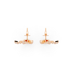 Sparkling Aurelia Fanlight Marquise Stud Lab Created Diamond Earrings in Gold with Pave Setting
