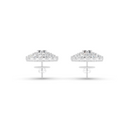 Marielle Floral Rosette Stud Earrings with Round Brilliant Lab Created Diamond