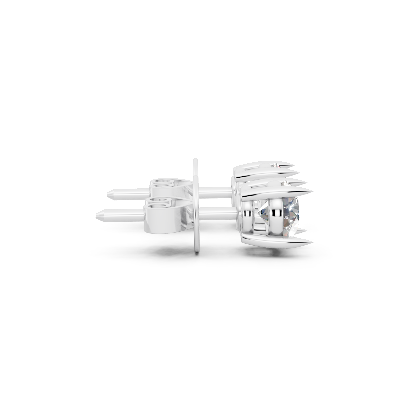 Classic Round Solitaire Lab Grown Diamond Stud Earrings for Women