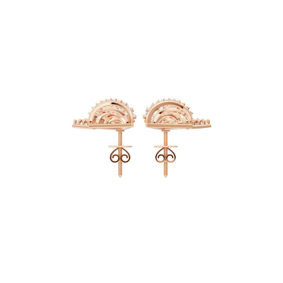 Astra Geometric Pavé Arc Earrings in White or Rose or Gold Tone with Brilliant Lab Grown Diamond