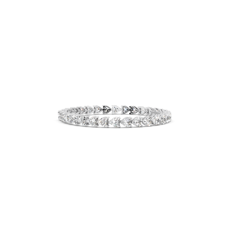 Elegant Open Gallery Sparkle Bracelet for Women with Continuous Heart-Shaped Lab Grown Diamond