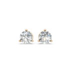 Classic Round Lab Grown Diamond Solitaire Stud Earrings with Refined Three-Prong Setting