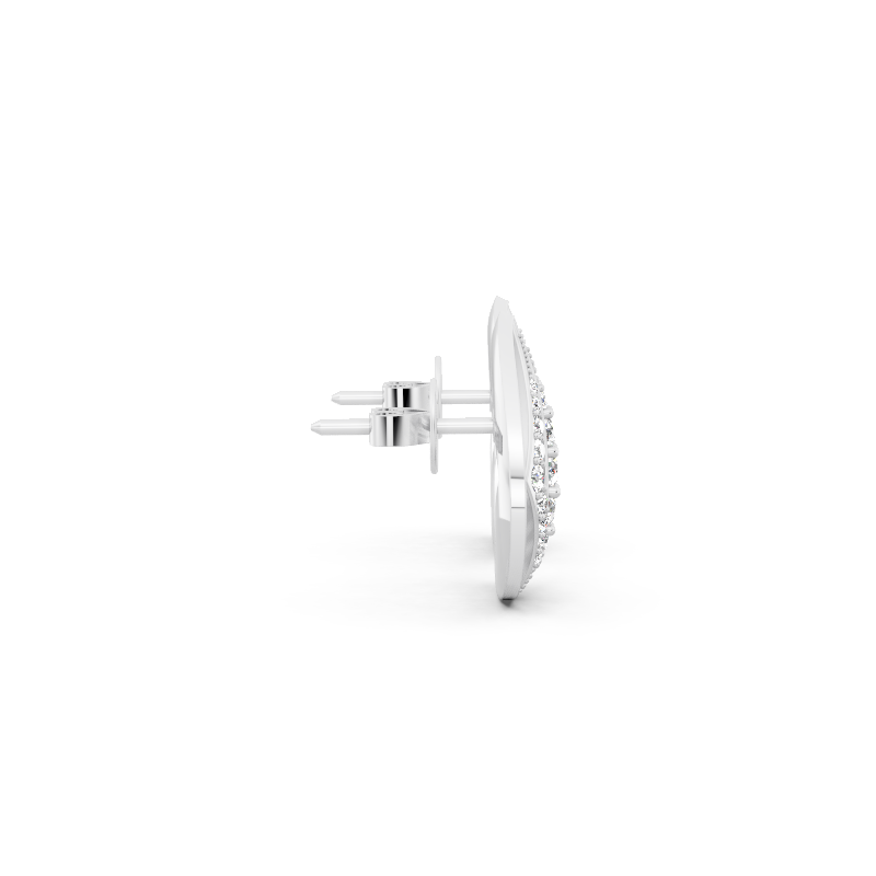 Seraphina Teardrop Filigree Stud Earrings with Round Brilliant Lab Created Diamond