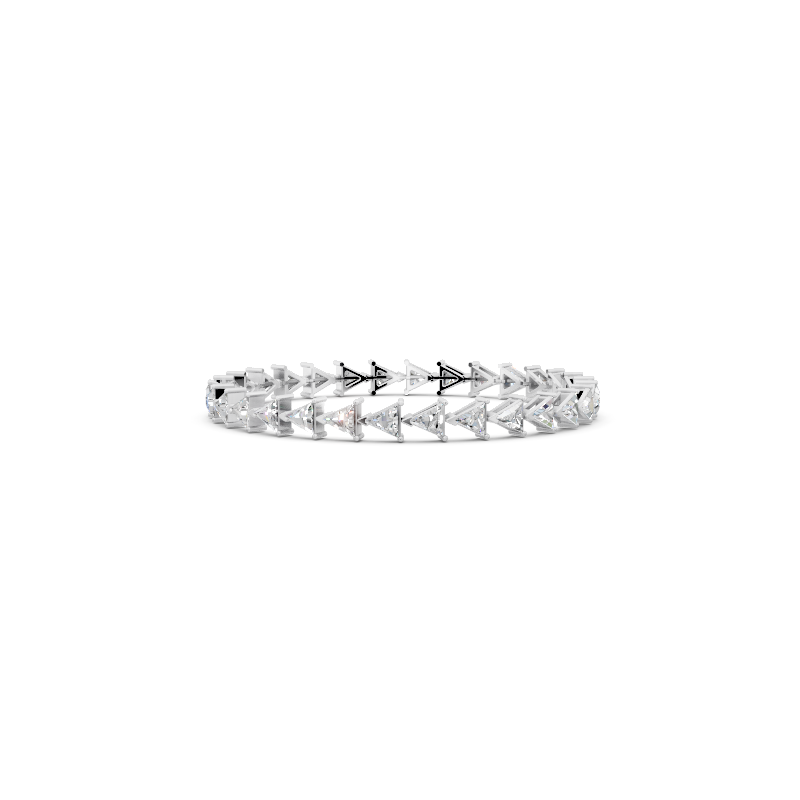 Geometric Trillion-Cut Lab Created Diamond Tennis Bracelet with Arrow Link Design