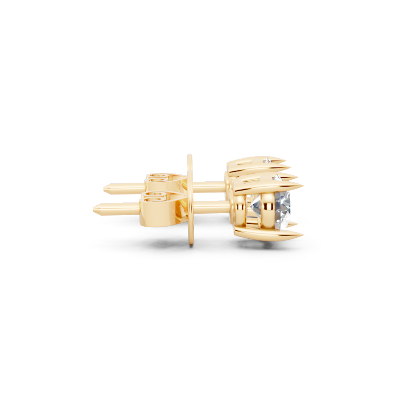 Classic Round Solitaire Lab Grown Diamond Stud Earrings for Women