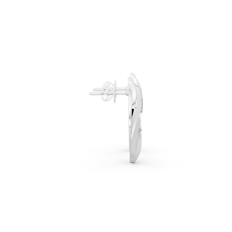 Sparkling Aurelia Fanlight Marquise Stud Lab Created Diamond Earrings in Gold with Pave Setting