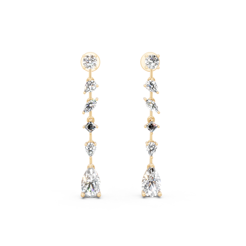 Bellara Charm Cascade Teardrop Lab Grown Diamond Earrings for Birthday Gift