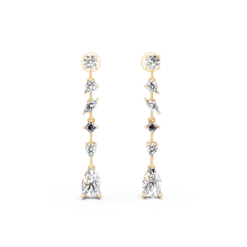 Bellara Charm Cascade Teardrop Lab Grown Diamond Earrings for Birthday Gift