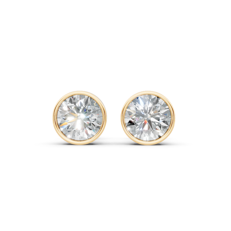 Minimalist Bezel Stud Lab Grown Diamond Earrings for Everyday Luxury, Gifting & Occasion Wear