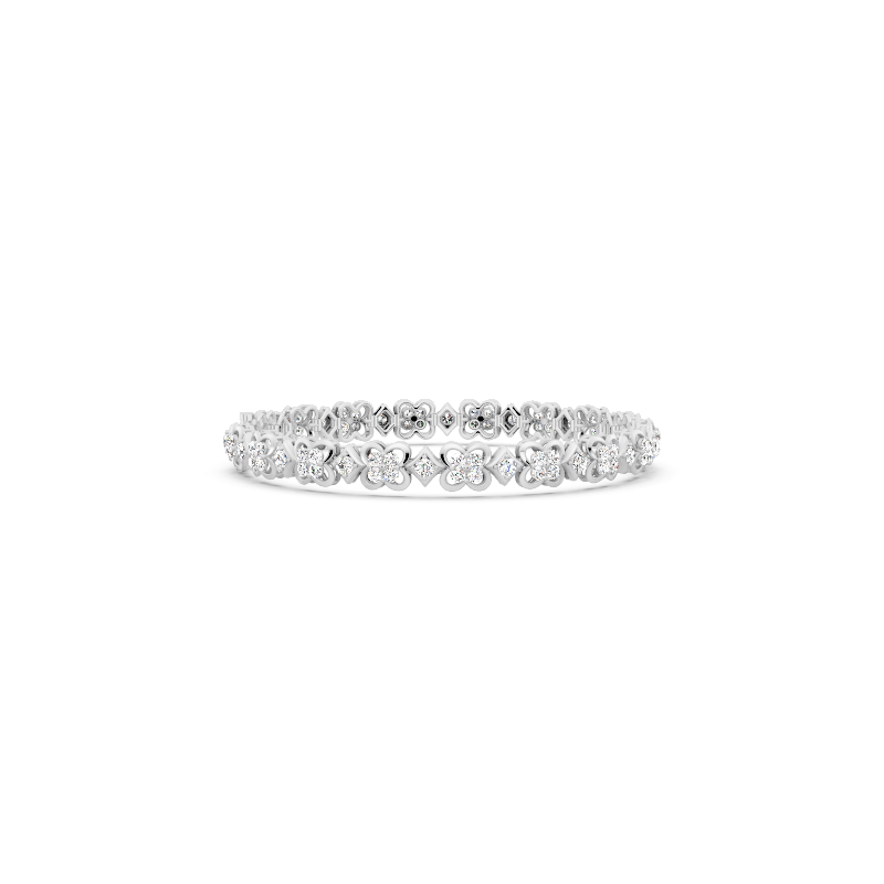 Aurelia Bow Lattice Pave Round Cut Brilliant Lab Grown Diamond Bracelet for Anniversary Gift