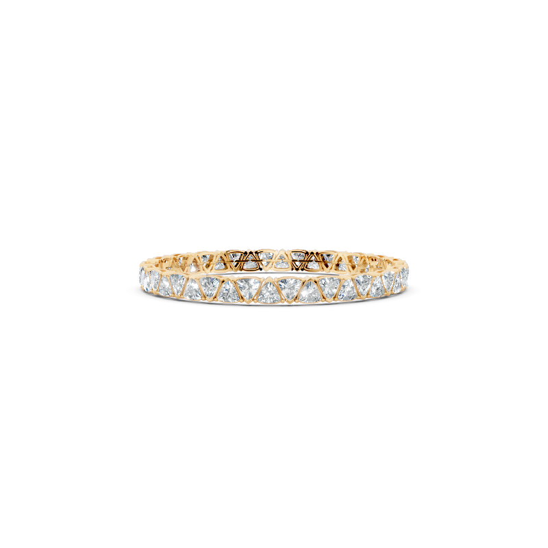 Sparkling V-Gallery Bracelet for Women with Trillion Cut Lab Grown Diamond